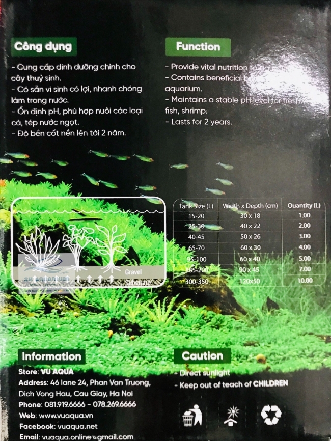 Cốt nền thủy sinh Vũ Aqua 2lit