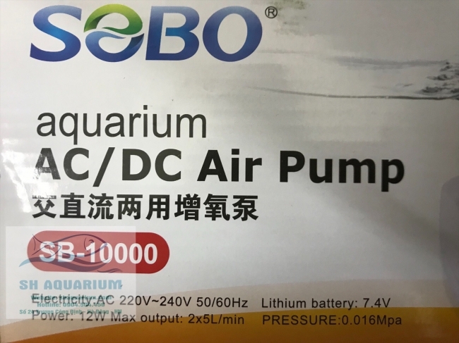 Máy sủi oxy tích điện SOBO 10000